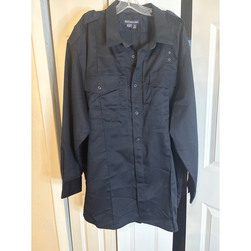 5.11 Tactical‎ Series Black Long Sleeve Button Front Duty Shirt 3XL